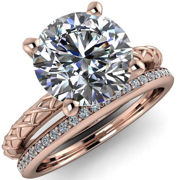 Xandra Round Center Stone 4 Prong Engagement Ring Fire Brilliance Rings