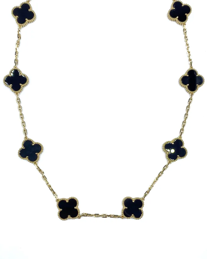Diamond Source NYC Necklaces Fashion Short Necklace 18k Yellow Gold With Black Onyx