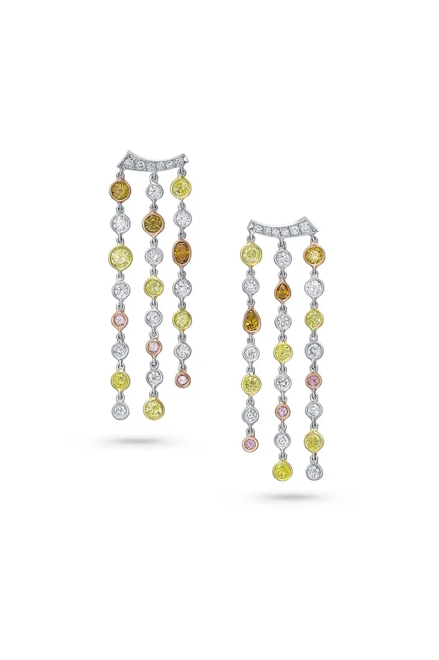 Earrings CJ Charles Jewelers Rivire Multicolor Diamond Earrings Earrings CJ Charles Jewelers Rivire Multicolor Diamond Earrings