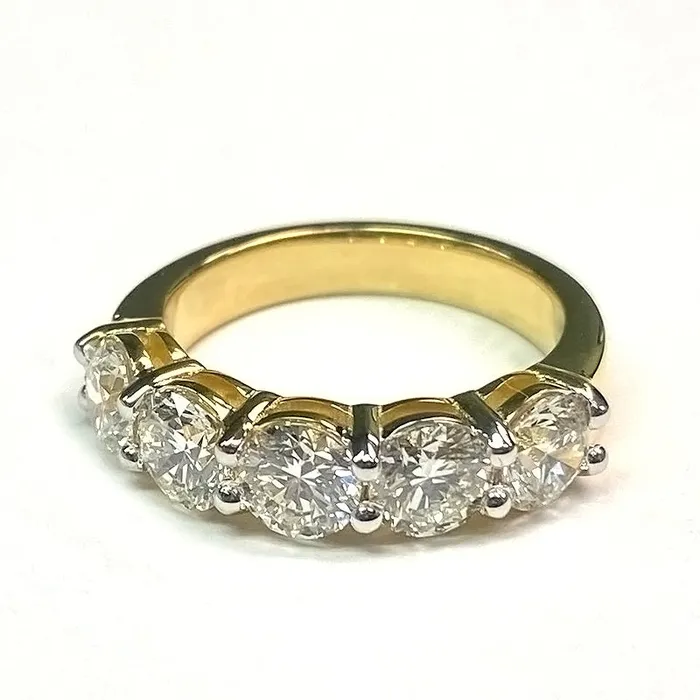 Rings HarryChadEntcom Anniversary Band 5 Stone Earth Mined Diamonds