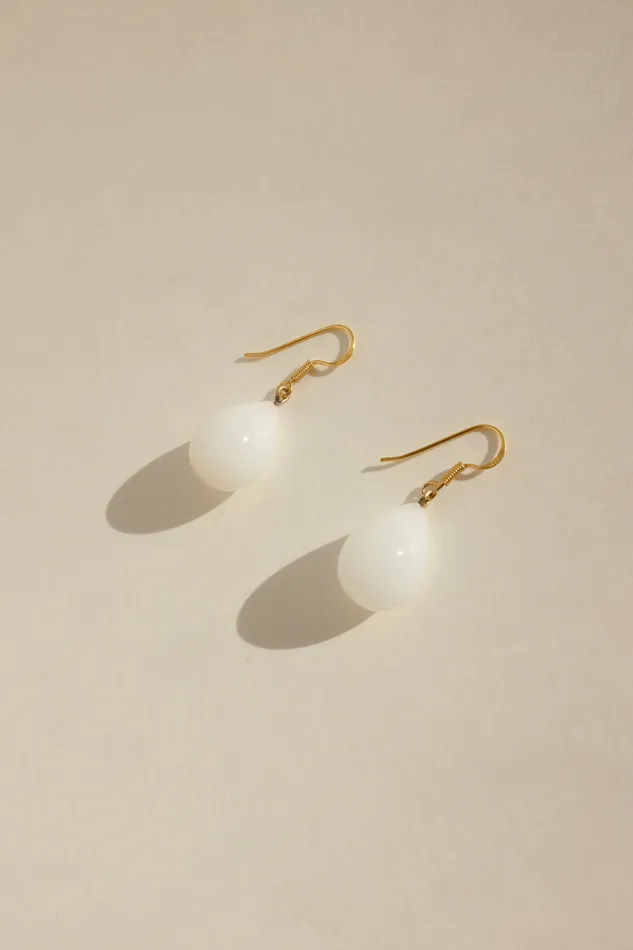 Earrings DROP WHITE GLASS VINTAGE EARRINGS collectionno2