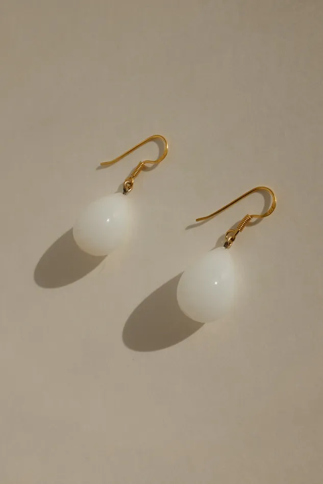 Earrings DROP WHITE GLASS VINTAGE EARRINGS collectionno2