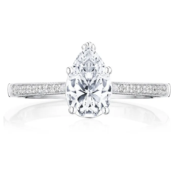 Rings International Diamond Center Tacori 14k White Gold Coastal Crescent Collection Classic Engagement Ring Setting 014CTW