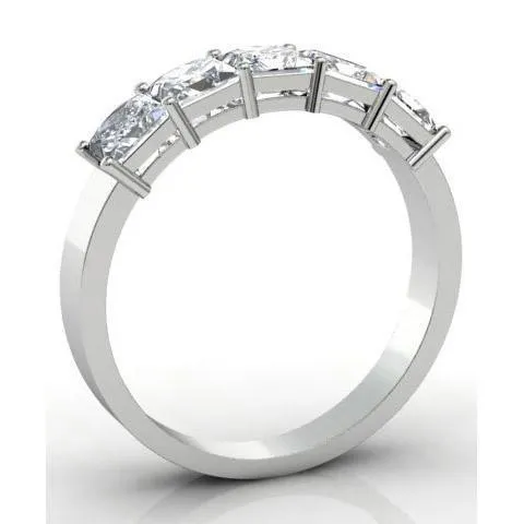 150cttw Shared Prong Princess Cut GIA Certified Diamond Five Stone Ring deBebians Rings