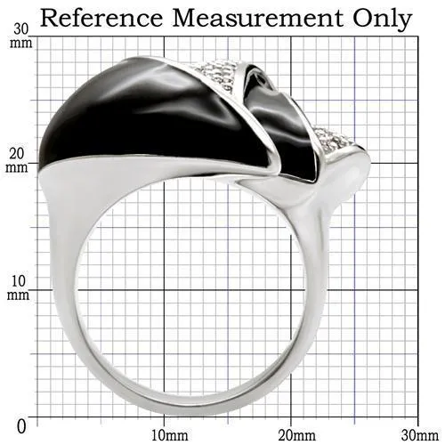 1W105 Rhodium Brass Ring with AAA Grade CZ in Clear Alamode Rings
