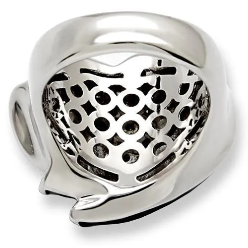 1W105 Rhodium Brass Ring with AAA Grade CZ in Clear Alamode Rings