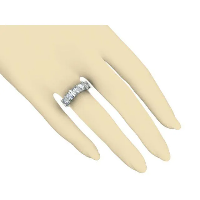 300cttw Bar Set Round Diamond Five Stone Ring deBebians Rings
