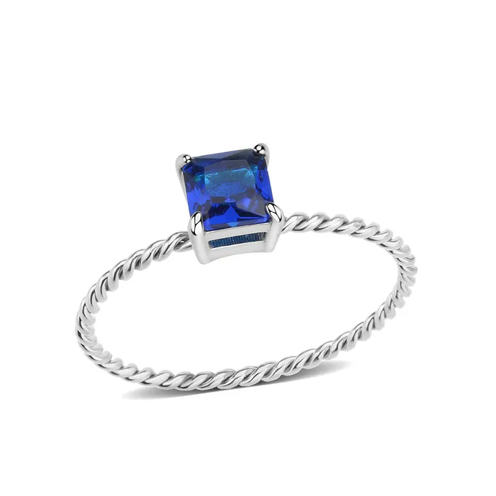 Alamode Rings TK3855 High polished no plating Stainless Steel Ring with Synthetic in Montana Alamode Rings TK3855 High polished no plating Stainless Steel Ring with Synthetic in Montana