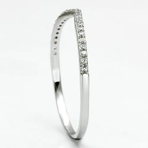 Alamode Rings TS076 Rhodium 925 Sterling Silver Ring with AAA Grade CZ in Clear