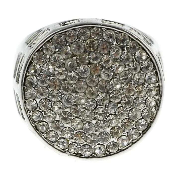 Bling Cartel Admin Rings Round Micro Pave Iced Silver Tone Ring
