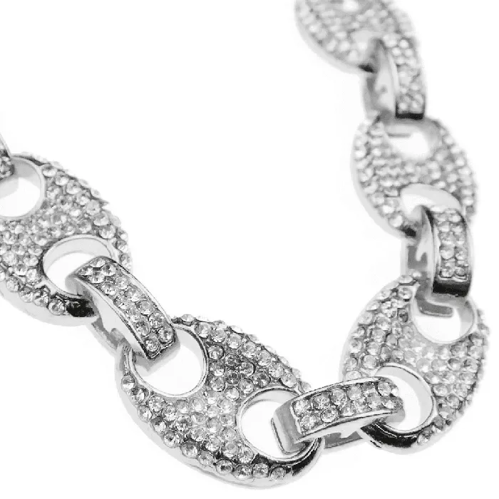 Bling Cartel Admin Silver Tone Mariner Links Iced Chain Flooded Out Necklace 12MM 20 Necklaces Bling Cartel Admin Silver Tone Mariner Links Iced Chain Flooded Out Necklace 12MM 20 Necklaces
