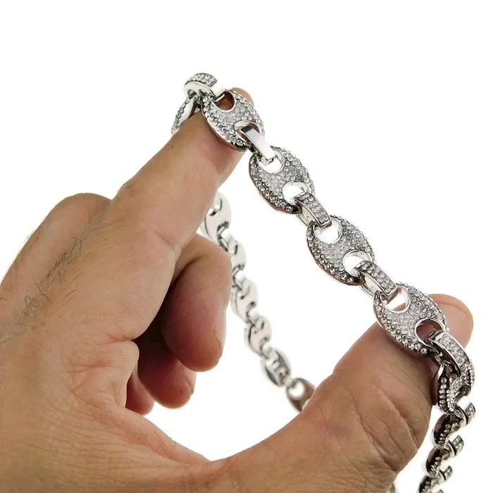 Bling Cartel Admin Silver Tone Mariner Links Iced Chain Flooded Out Necklace 12MM 20 Necklaces Bling Cartel Admin Silver Tone Mariner Links Iced Chain Flooded Out Necklace 12MM 20 Necklaces