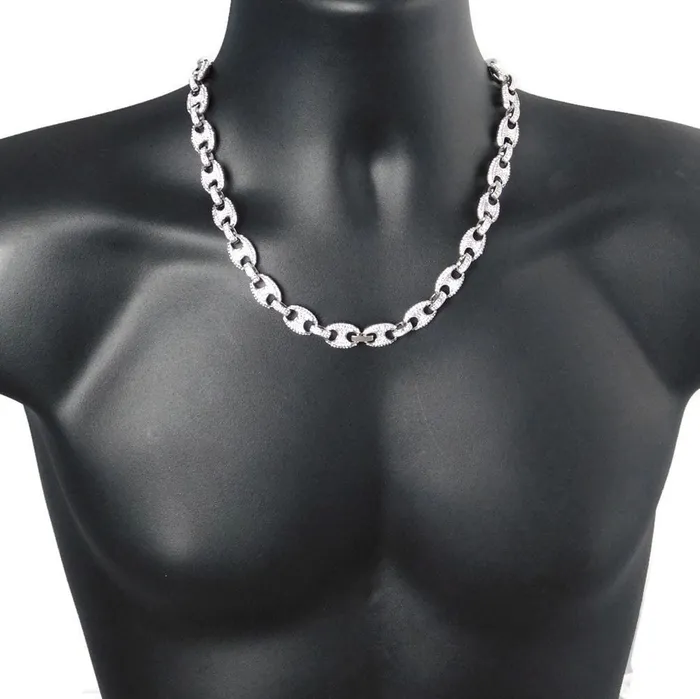 Bling Cartel Admin Silver Tone Mariner Links Iced Chain Flooded Out Necklace 12MM 20 Necklaces Bling Cartel Admin Silver Tone Mariner Links Iced Chain Flooded Out Necklace 12MM 20 Necklaces