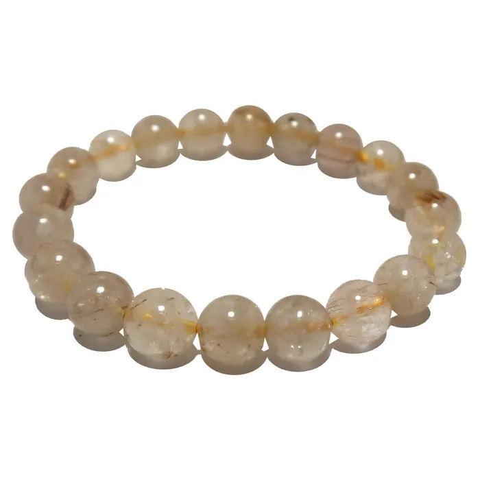 Bracelets Satin Crystals Rutilated Quartz Bracelet Gold Divinity Crystal