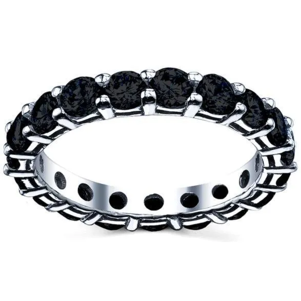 deBebians Rings Black Eternity Band Round Brilliant Diamonds