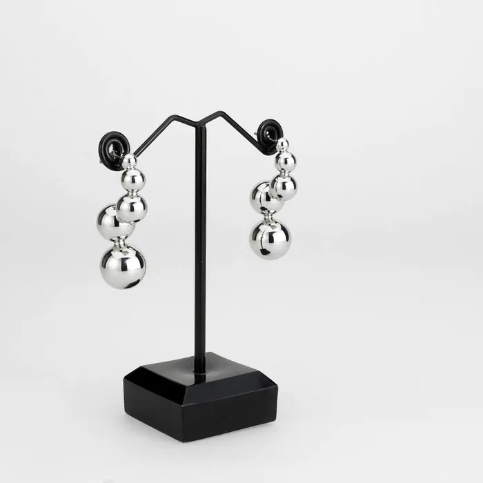 Earrings Alamode 3W1752 Imitation Rhodium Brass Earring with NoStone in No Stone