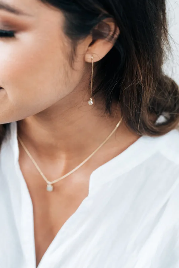 Earrings closebymejewelry Bilateral Cremation Chain Earrings in 14K Yellow Gold