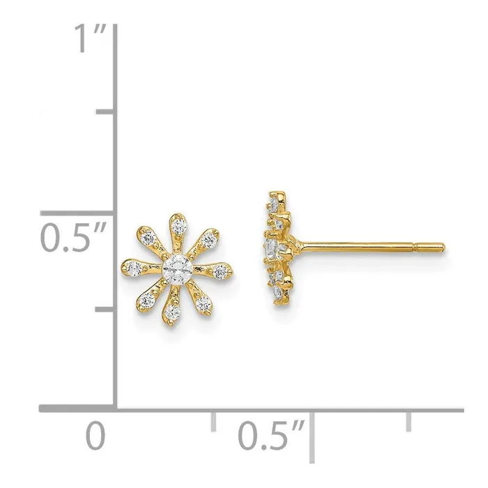 Earrings Madi K Kids 14k CZ Flower Post Earrings Jewelry