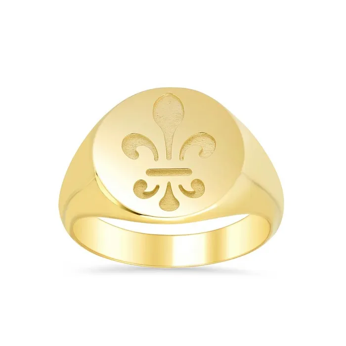 Fleur de Lis Signet Ring for Men deBebians Rings