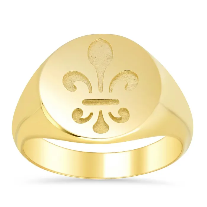 Fleur de Lis Signet Ring for Men deBebians Rings Fleur de Lis Signet Ring for Men deBebians Rings