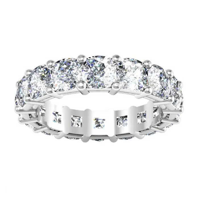 Forever One Cushion Moissanite Eternity Ring 560cttw deBebians Rings