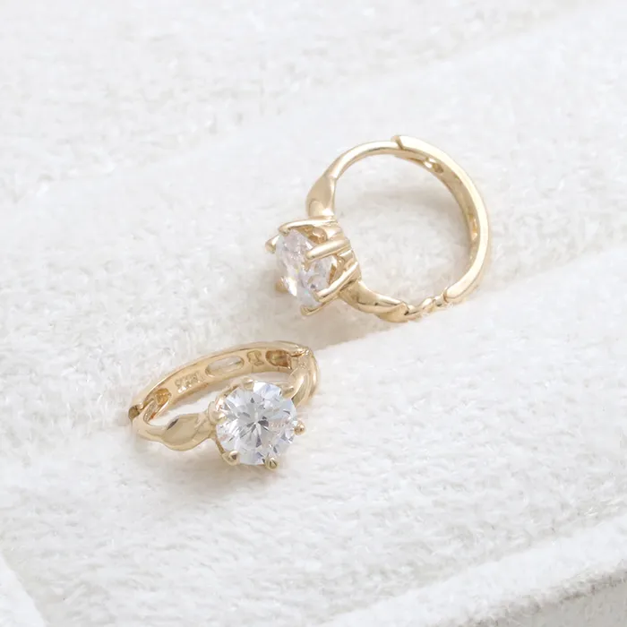 from J Shop Earrings 45mm CZ Twisted Huggie Earrings