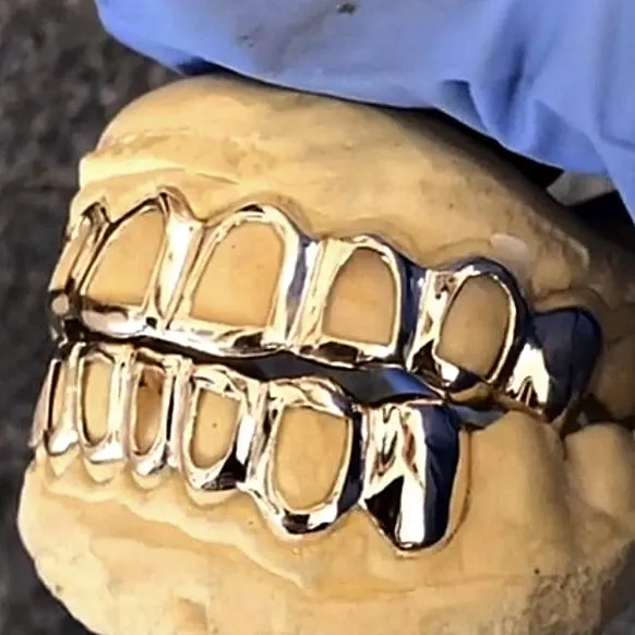 Gold Plated over 925 Silver All Open Face Custom Grillz Bling Cartel Admin Rings