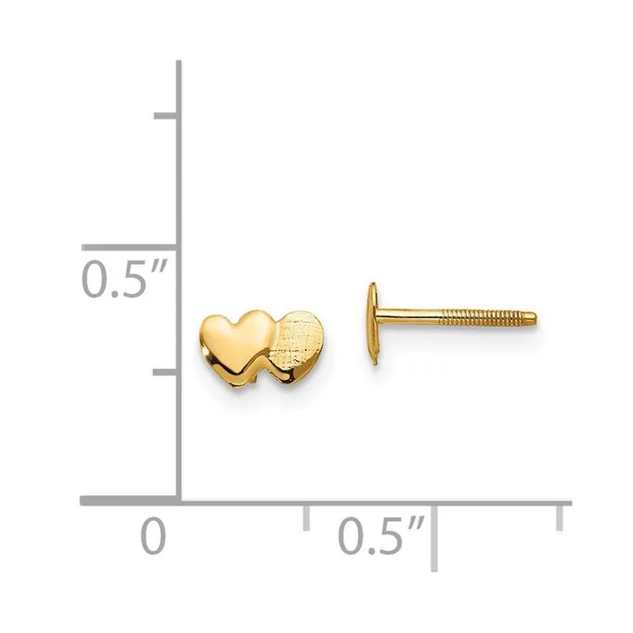 Jewelry Earrings Madi K Kids 14k Double Heart Earrings