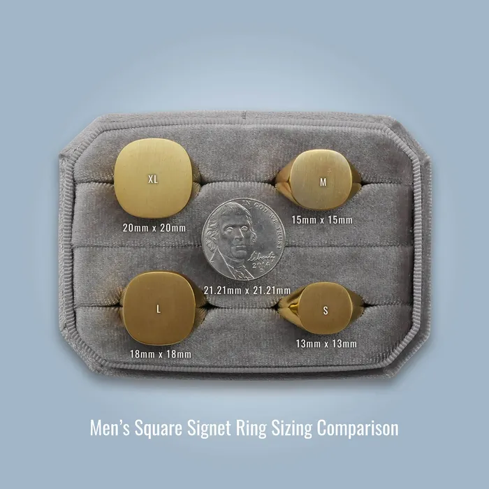 Mens Square Signet Ring Large deBebians Rings