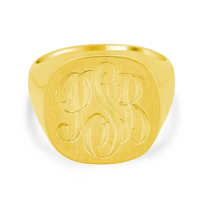 Mens Square Signet Ring Large deBebians Rings