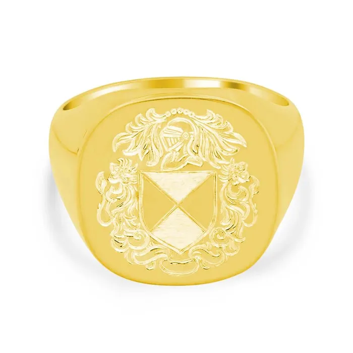 Mens Square Signet Ring Large deBebians Rings