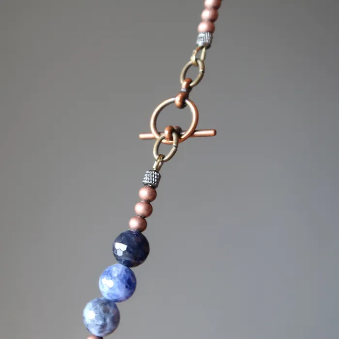 Necklaces Selenite Necklace Goddess Moon Blue Ocean Sodalite Satin Crystals