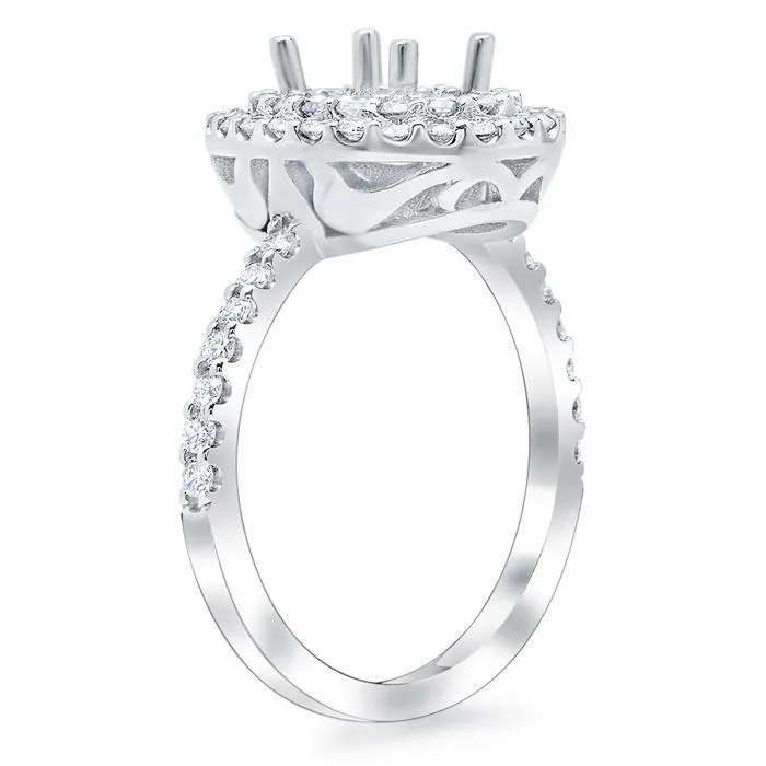 Oval Double Halo Engagement Ring deBebians Rings