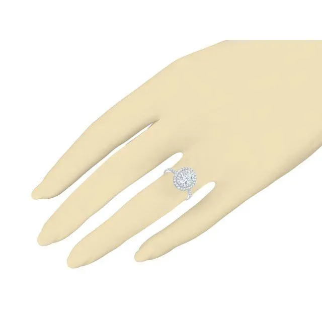 Oval Double Halo Engagement Ring deBebians Rings