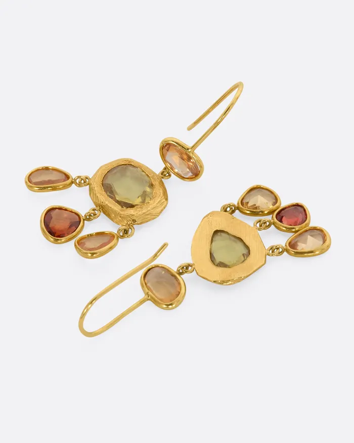 PAGE SARGISSON Earrings Three Tier Yellow Sapphire Earrings
