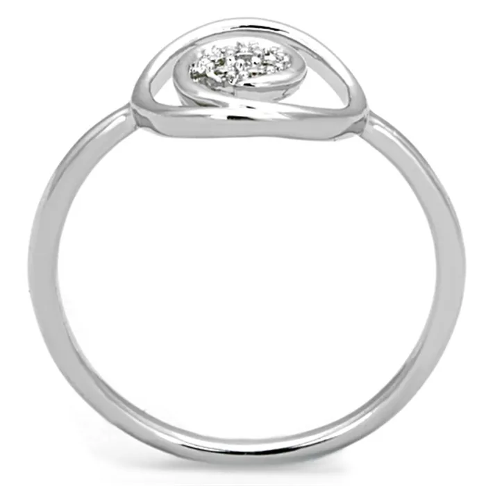 Rings 3W765 Rhodium Brass Ring with AAA Grade CZ in Clear Alamode