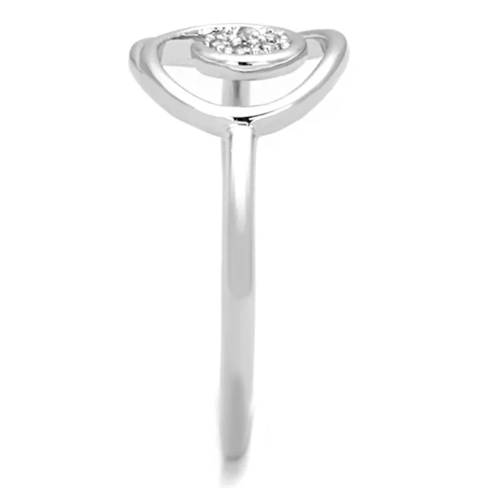 Rings 3W765 Rhodium Brass Ring with AAA Grade CZ in Clear Alamode