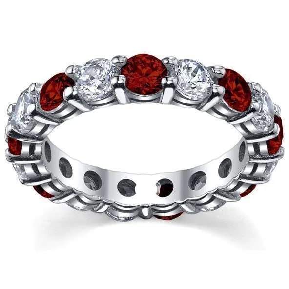 Rings 400cttw Diamond and Ruby Eternity Ring deBebians
