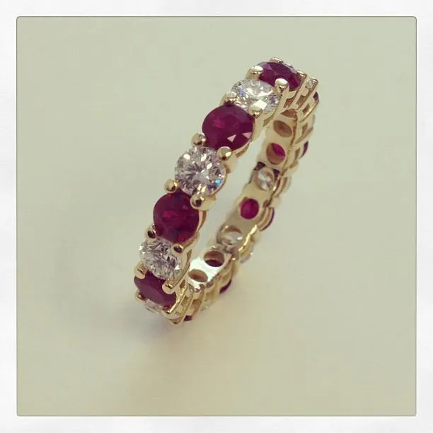 Rings 400cttw Diamond and Ruby Eternity Ring deBebians
