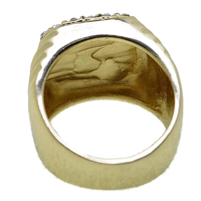 Rings Bling Cartel Admin Mason Masonic Gold Finish and Black Oil Square Ring