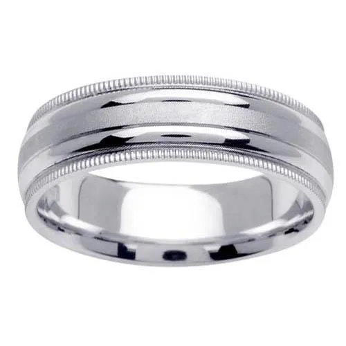 Rings deBebians Dual Finish Platinum Ring with Milgrain