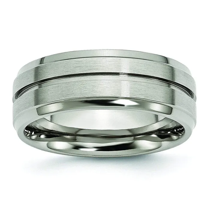 Rings deBebians Grooved Titanium Ring 8mm
