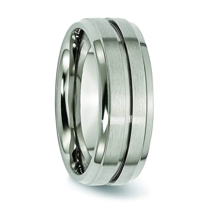 Rings deBebians Grooved Titanium Ring 8mm