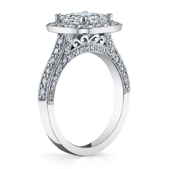 Rings deBebians Halo Setting Square Engagement Ring