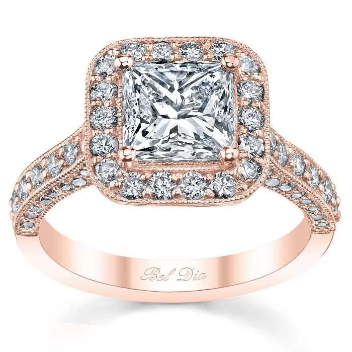 Rings deBebians Halo Setting Square Engagement Ring