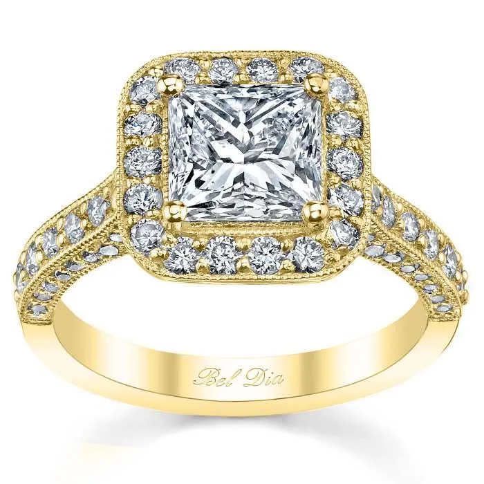 Rings deBebians Halo Setting Square Engagement Ring