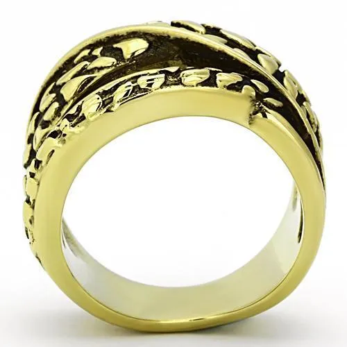 Rings TK1025 IP GoldIon Plating Stainless Steel Ring with No Stone Alamode