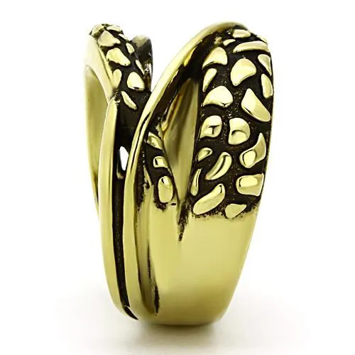 Rings TK1025 IP GoldIon Plating Stainless Steel Ring with No Stone Alamode