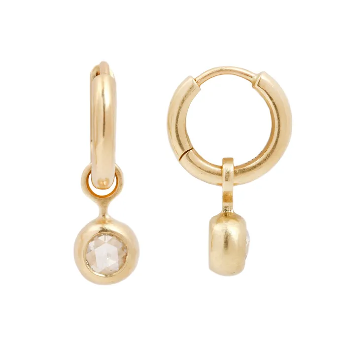 Rosecut Diamond Gold Hoop Earrings S Yamane Studio Earrings