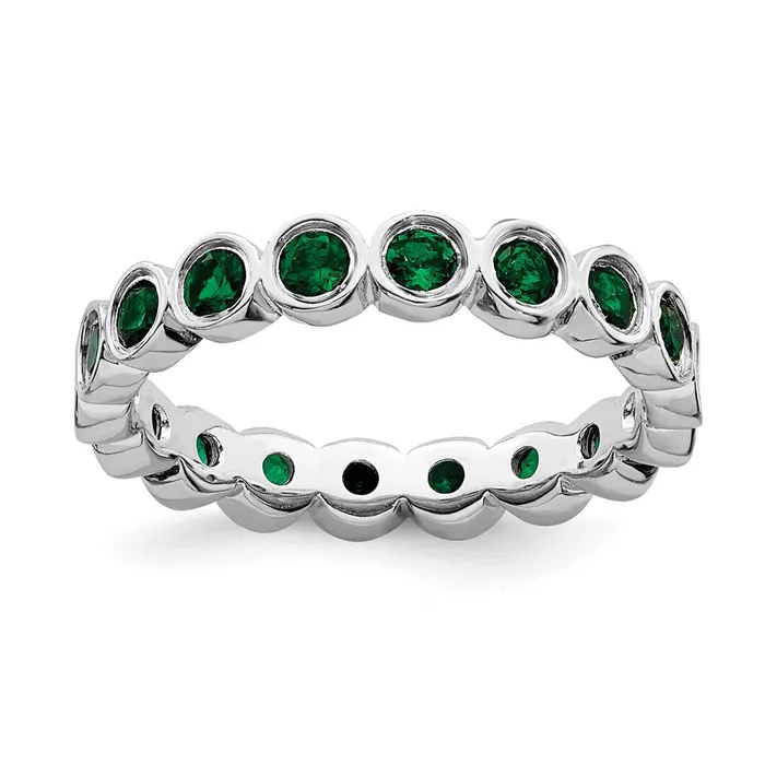 Stackable Expressions Rings Sterling Silver Stackable Expressions Created Emerald Ring QSK390 Stackable Expressions Rings Sterling Silver Stackable Expressions Created Emerald Ring QSK390
